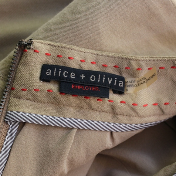 alice + olivia Box Pleat Khaki Skirt - Picture 8 of 10